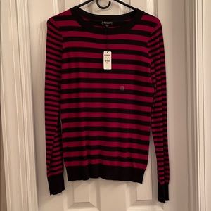 Express Striped Crew Neck Sweater